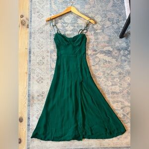 Reformation Forest Green Maxi Dress